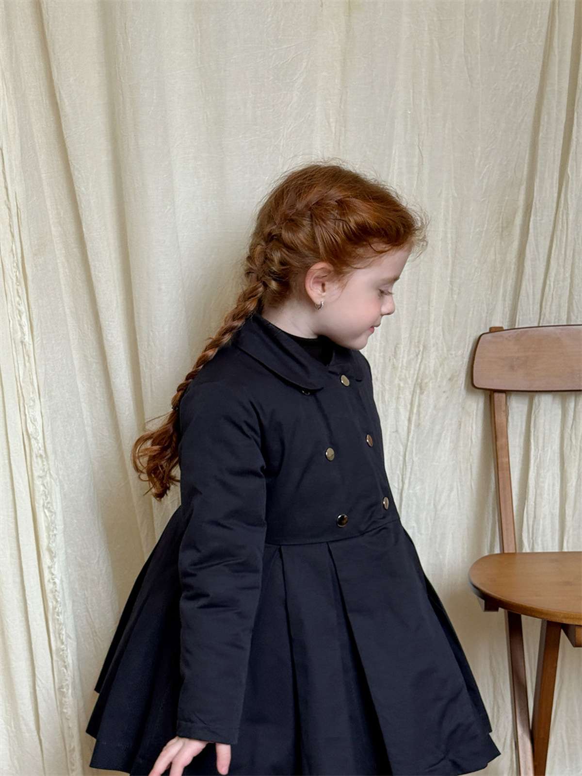 ロングコート ミドル丈コート 丸襟 ふんわりプリーツスカート ガーリーお出かけアウター【mh0011448】