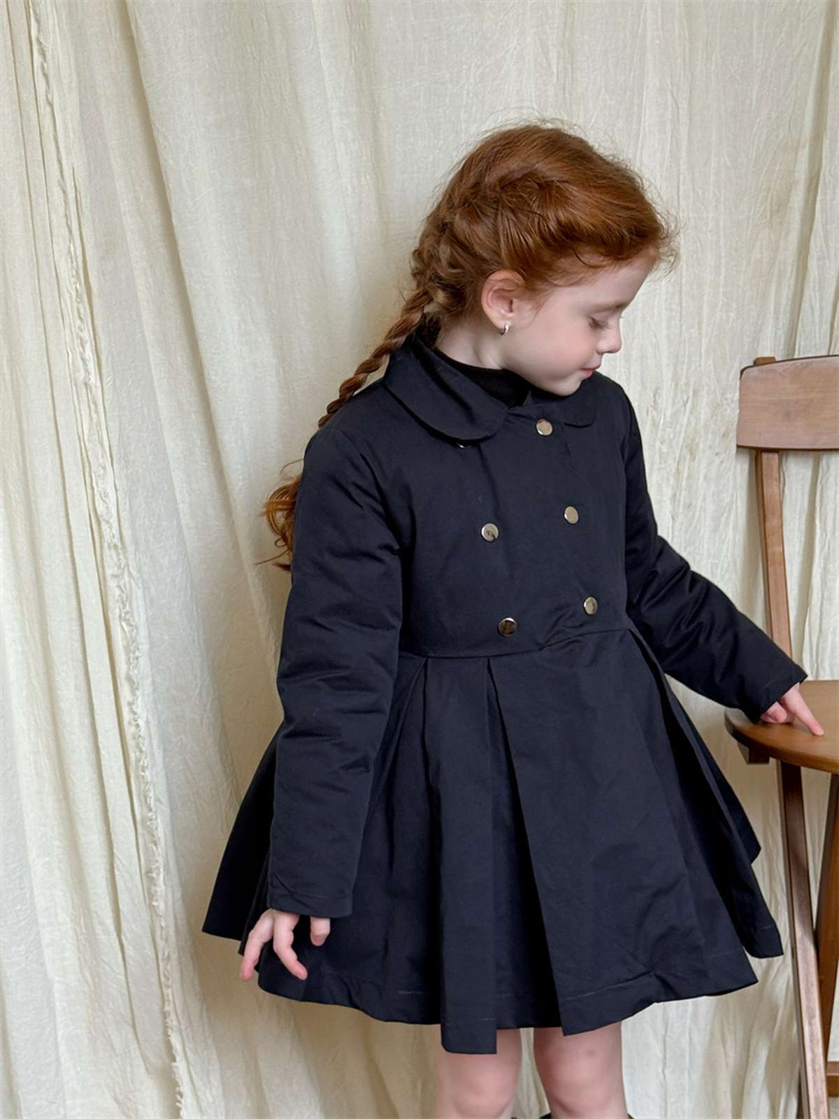 ロングコート ミドル丈コート 丸襟 ふんわりプリーツスカート ガーリーお出かけアウター【mh0011448】