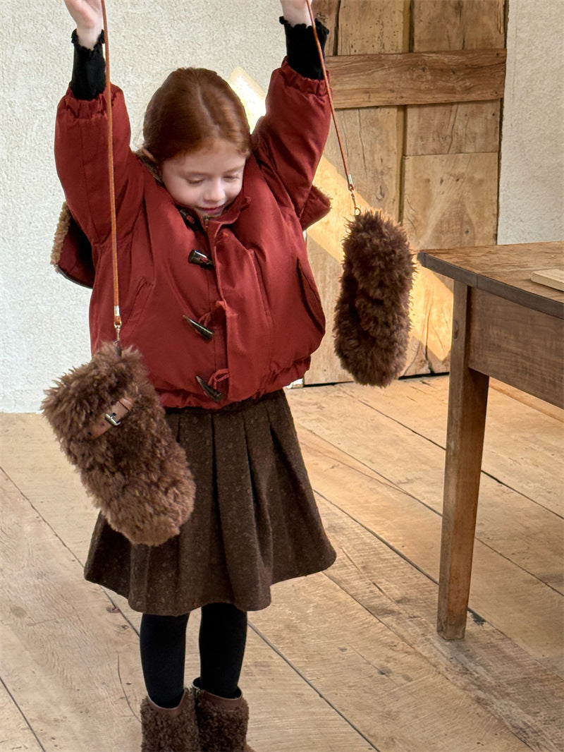 ショートコート・ジャケット・ジャンパー ジャケット 中綿 ボア襟 ダッフル風 トグルボタン ショート丈 アウター【mh0011615】