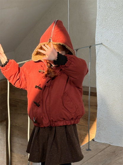 ショートコート・ジャケット・ジャンパー ジャケット 中綿 ボア襟 ダッフル風 トグルボタン ショート丈 アウター【mh0011615】