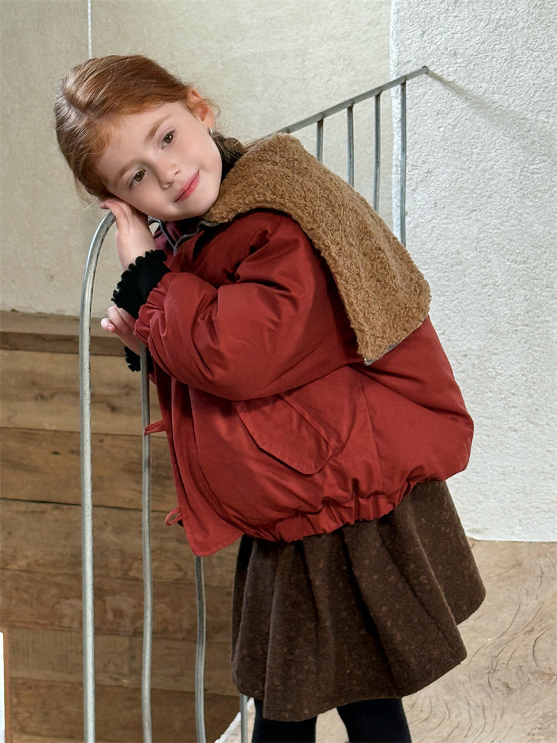 ショートコート・ジャケット・ジャンパー ジャケット 中綿 ボア襟 ダッフル風 トグルボタン ショート丈 アウター【mh0011615】