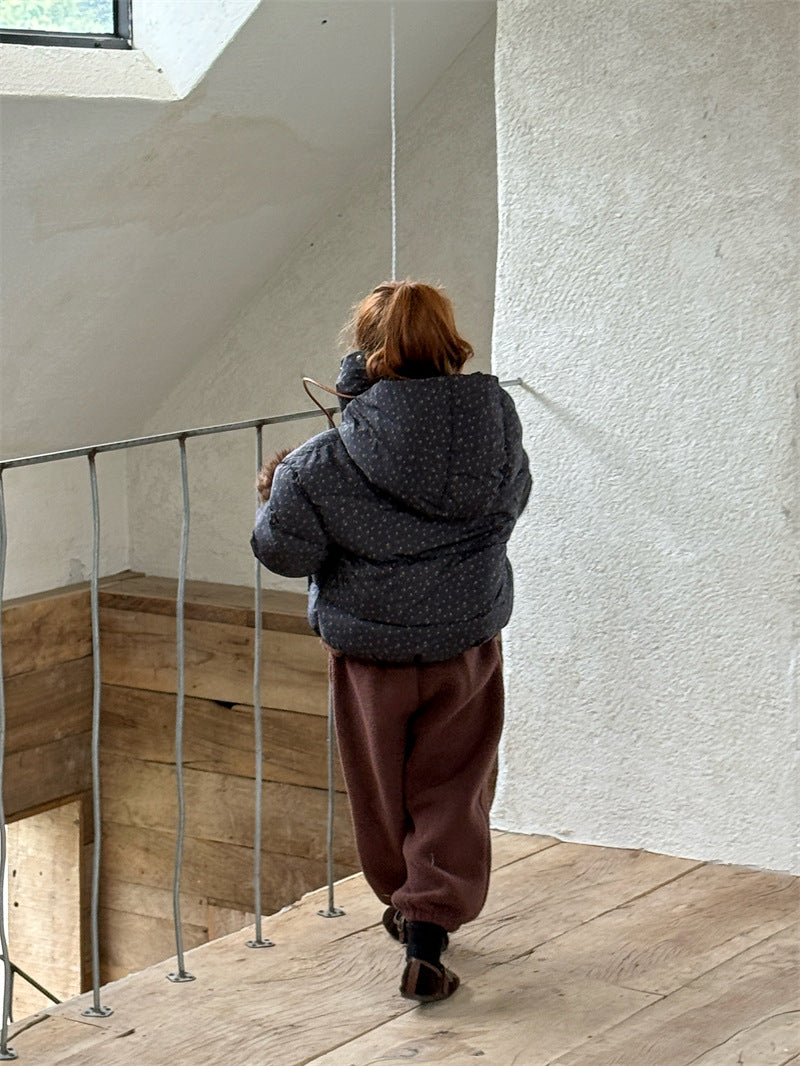 ショートコート・ジャケット・ジャンパー パフジャケット 中綿 小花柄 フーディ カジュアル アウター【mh0011616】