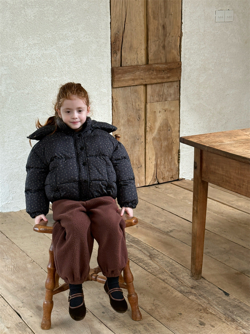 ショートコート・ジャケット・ジャンパー パフジャケット 中綿 小花柄 フーディ カジュアル アウター【mh0011616】