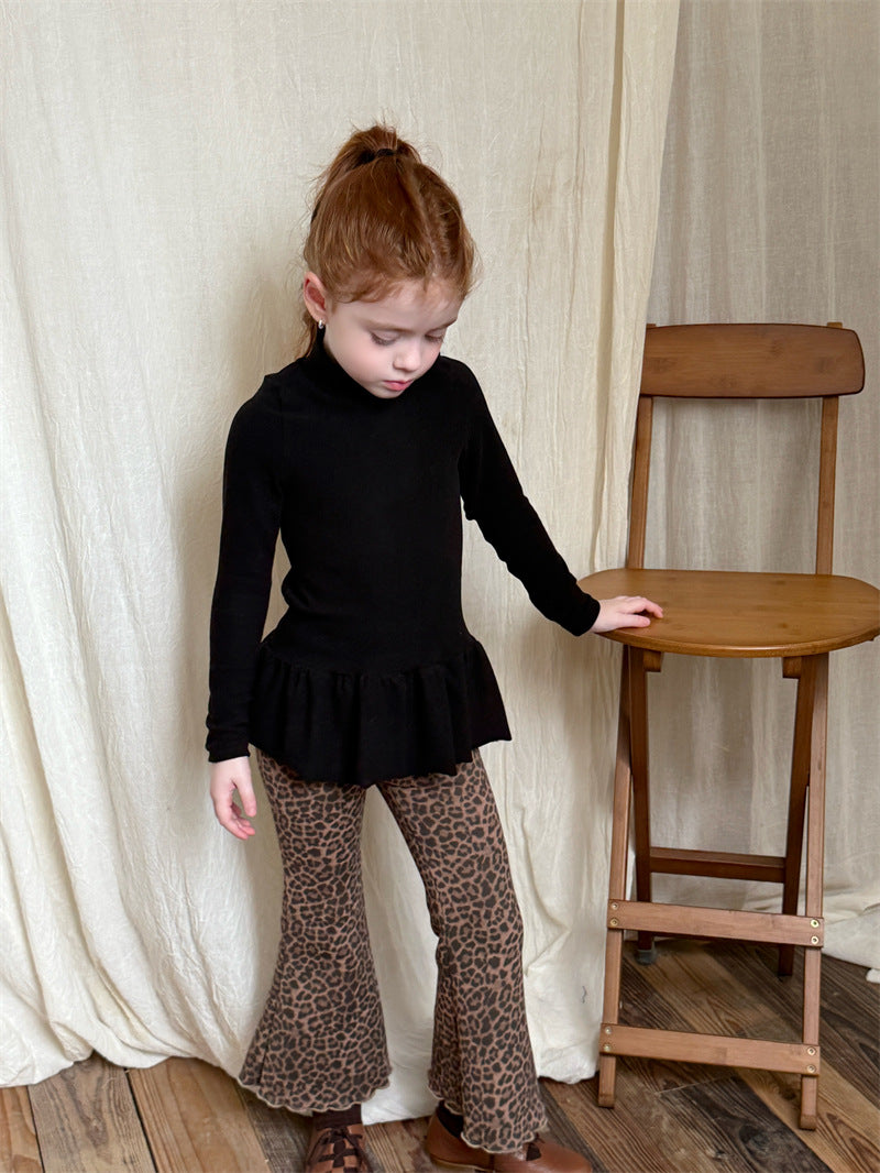 ニット・セーター 長袖トップス ペプラムフリル ハイネック シンプル 裏起毛【mh0011621】