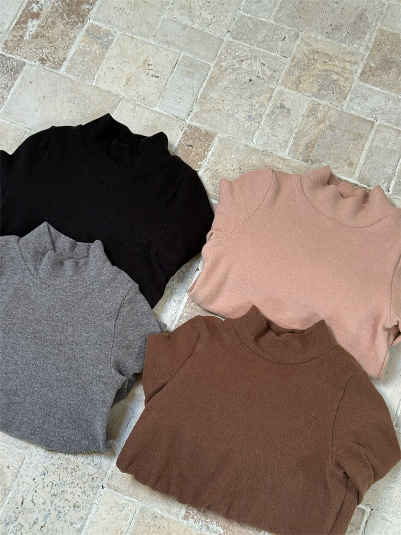 ニット・セーター 長袖トップス ペプラムフリル ハイネック シンプル 裏起毛【mh0011621】