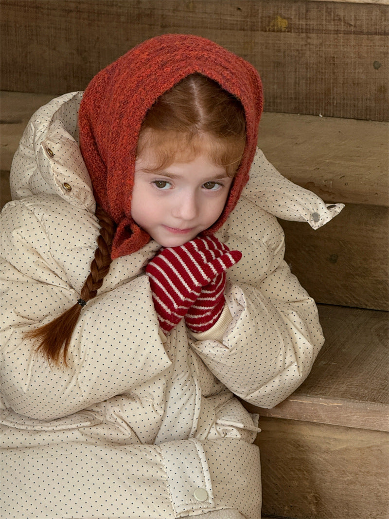 ショートコート・ジャケット・ジャンパー ダウンジャケット ドット フーディ ミディ丈 パフ アウター【mh0011626】