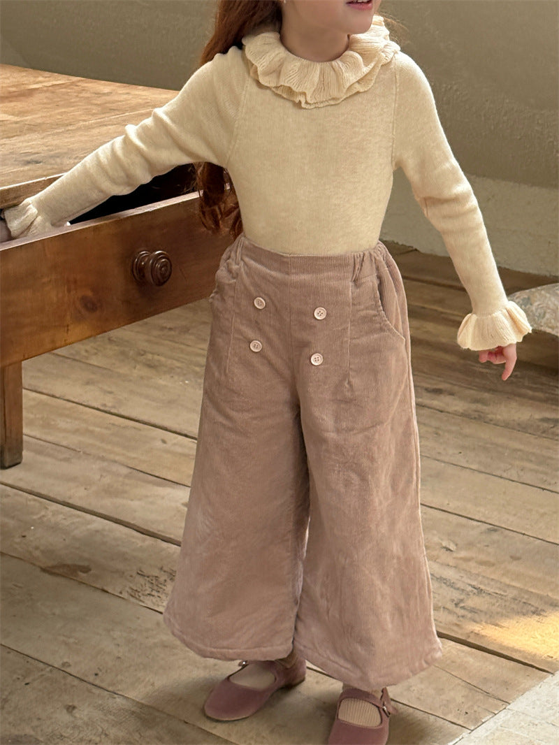 ニット・セーター ニットトップス ラッフル襟 フリル袖 ハイネック シンプル 長袖【mh0011627】