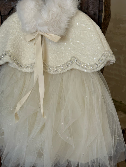 ノースリーブワンピース ノースリーブドレスワンピース/ケープ チュールスカート パーティ プリンセス【mh0011879】