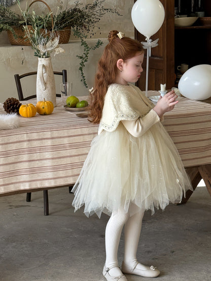 ノースリーブワンピース ノースリーブドレスワンピース/ケープ チュールスカート パーティ プリンセス【mh0011879】