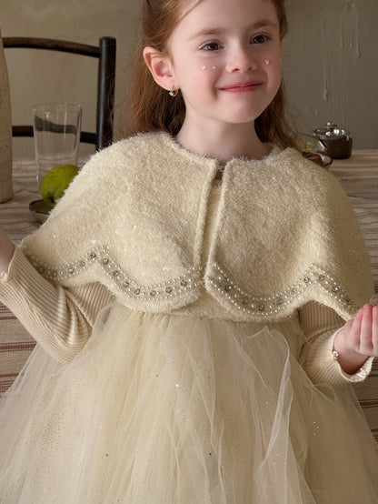 ノースリーブワンピース ノースリーブドレスワンピース/ケープ チュールスカート パーティ プリンセス【mh0011879】