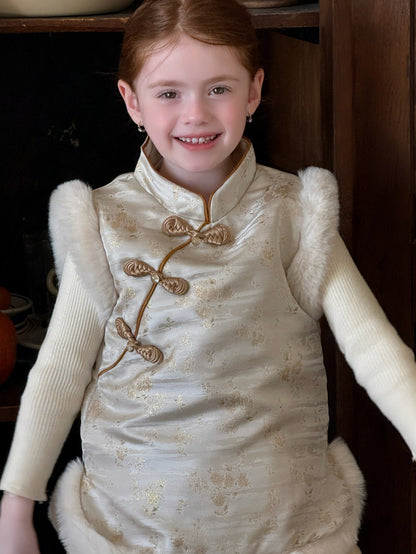 ベスト チャイナスタイルベスト ボアファー 防寒ベスト【mh0011882】