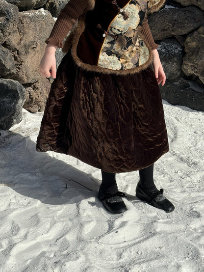 スカート キルトスカート キルティング ビーズ刺繍【mh0011883】