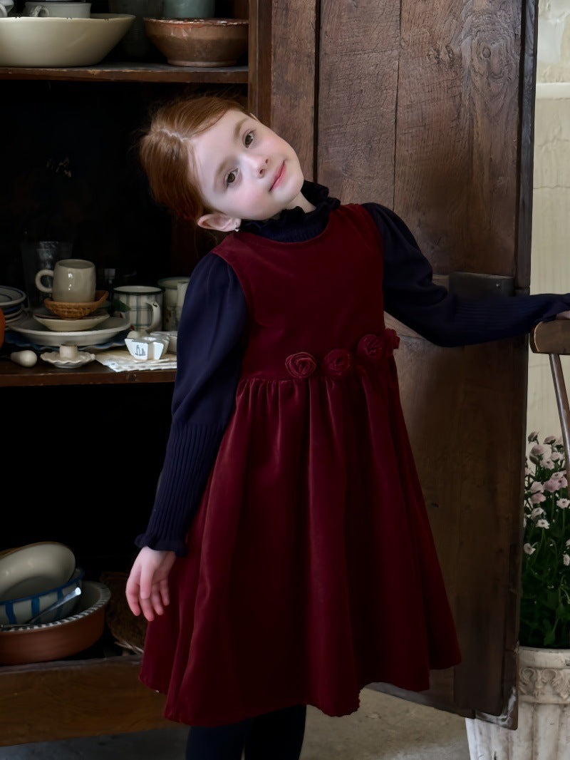 ノースリーブワンピース ノースリーブワンピース ローズモチーフ フレンチスタイルドレス【mh0011893】