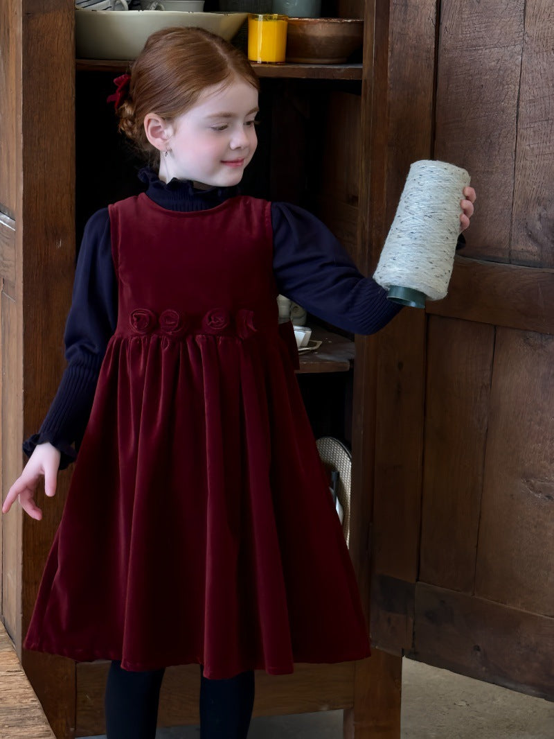 ノースリーブワンピース ノースリーブワンピース ローズモチーフ フレンチスタイルドレス【mh0011893】