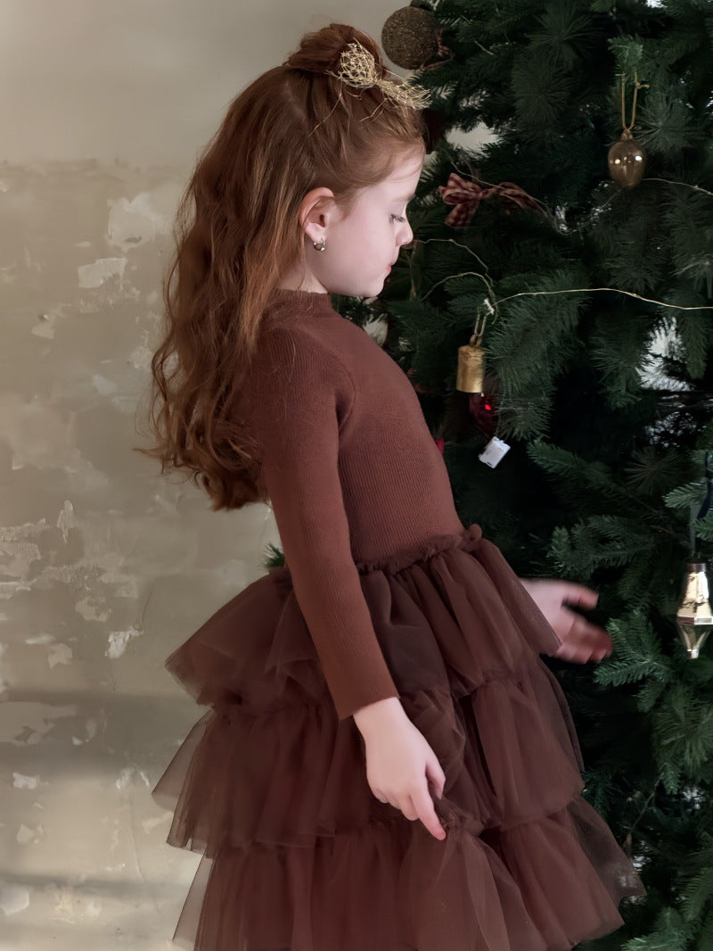 長袖ワンピース 長袖ワンピース チュチュパフュースカート バレリーナドレス【mh0011895】