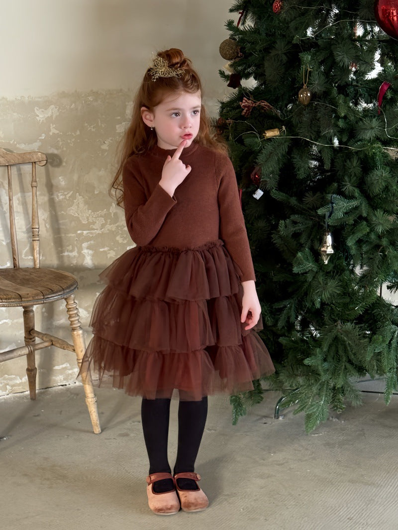 長袖ワンピース 長袖ワンピース チュチュパフュースカート バレリーナドレス【mh0011895】