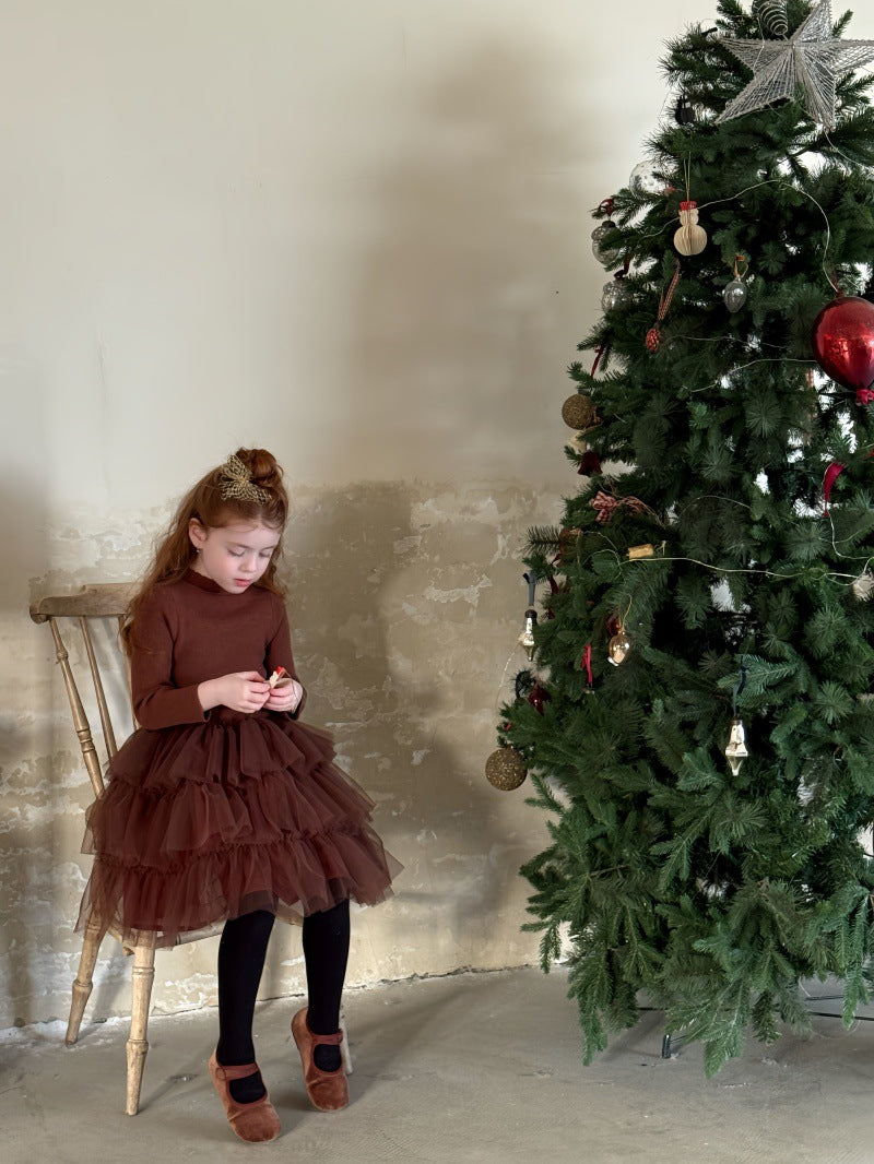 長袖ワンピース 長袖ワンピース チュチュパフュースカート バレリーナドレス【mh0011895】