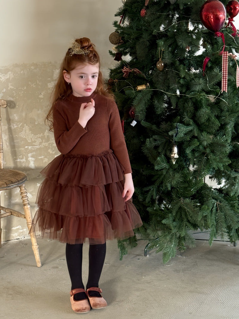 長袖ワンピース 長袖ワンピース チュチュパフュースカート バレリーナドレス【mh0011895】