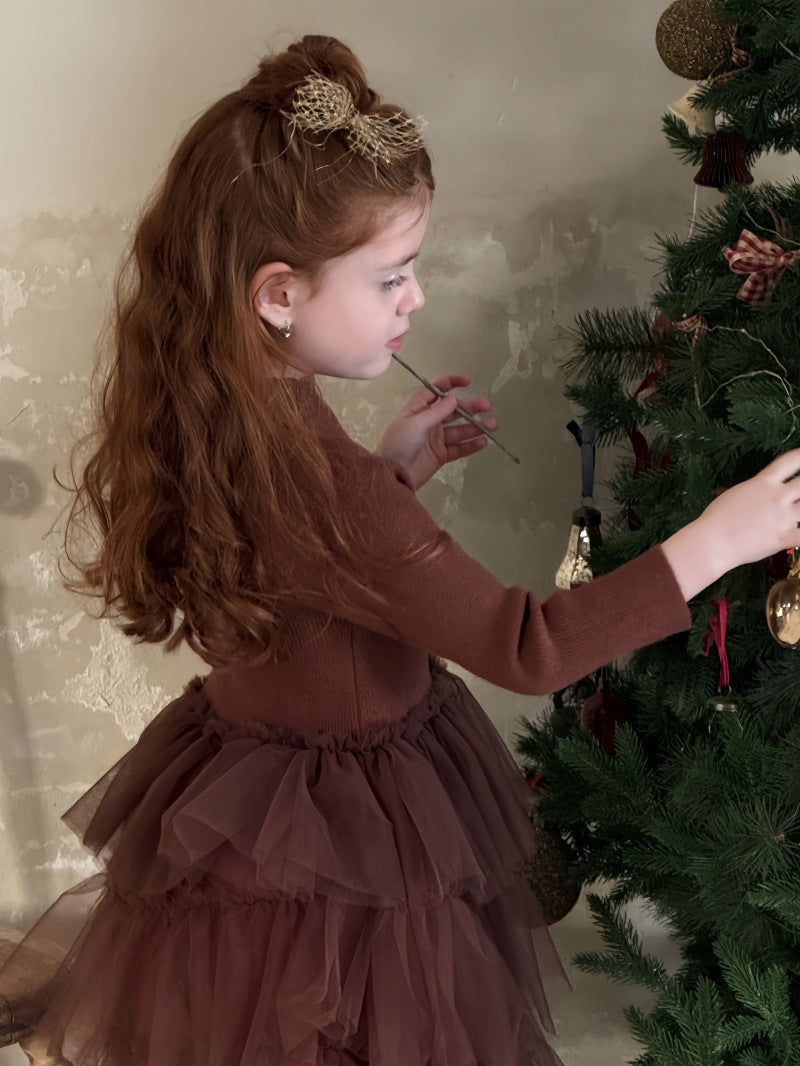 長袖ワンピース 長袖ワンピース チュチュパフュースカート バレリーナドレス【mh0011895】