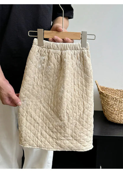 長袖セットアップ Skirt / 130cm 6-7y キッズジャケット/スカート フェイクベルベットペプラムショートジャケット/ロングタイトスカート スーツ【mh0007535】