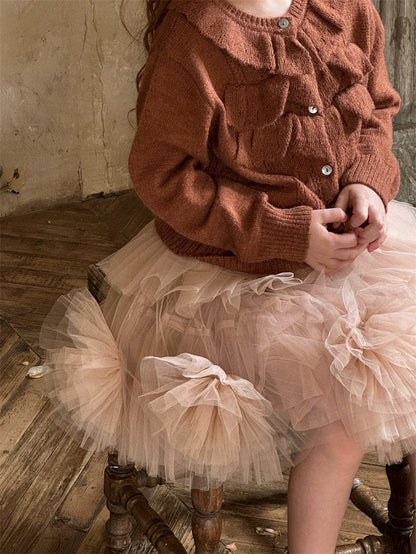 ノースリーブセットアップ skirt / 90cm シフォンフラワーチュールスカート/キャミソール【mh0011227】