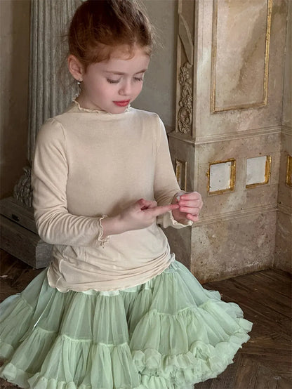 長袖Tシャツ メロウフリルネック長袖Tシャツ【mh0011224】