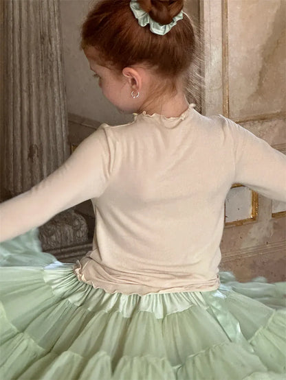 長袖Tシャツ メロウフリルネック長袖Tシャツ【mh0011224】