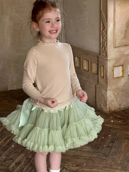 長袖Tシャツ メロウフリルネック長袖Tシャツ【mh0011224】