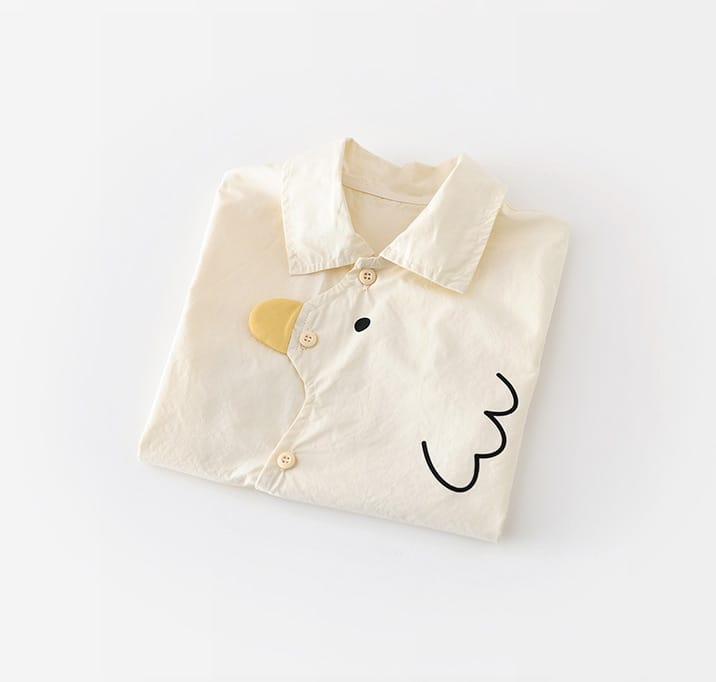 Chick Embroidery Shirt ひよこ 刺繍 半袖シャツ【mh0012857】 ABNN 半袖シャツ・ブラウス