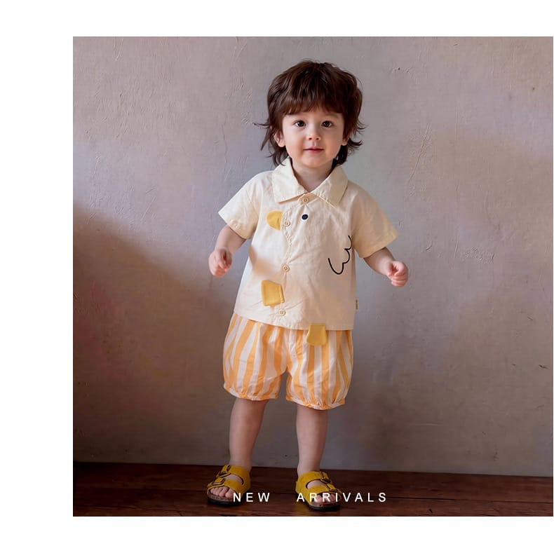 Chick Embroidery Shirt ひよこ 刺繍 半袖シャツ【mh0012857】 ABNN 半袖シャツ・ブラウス