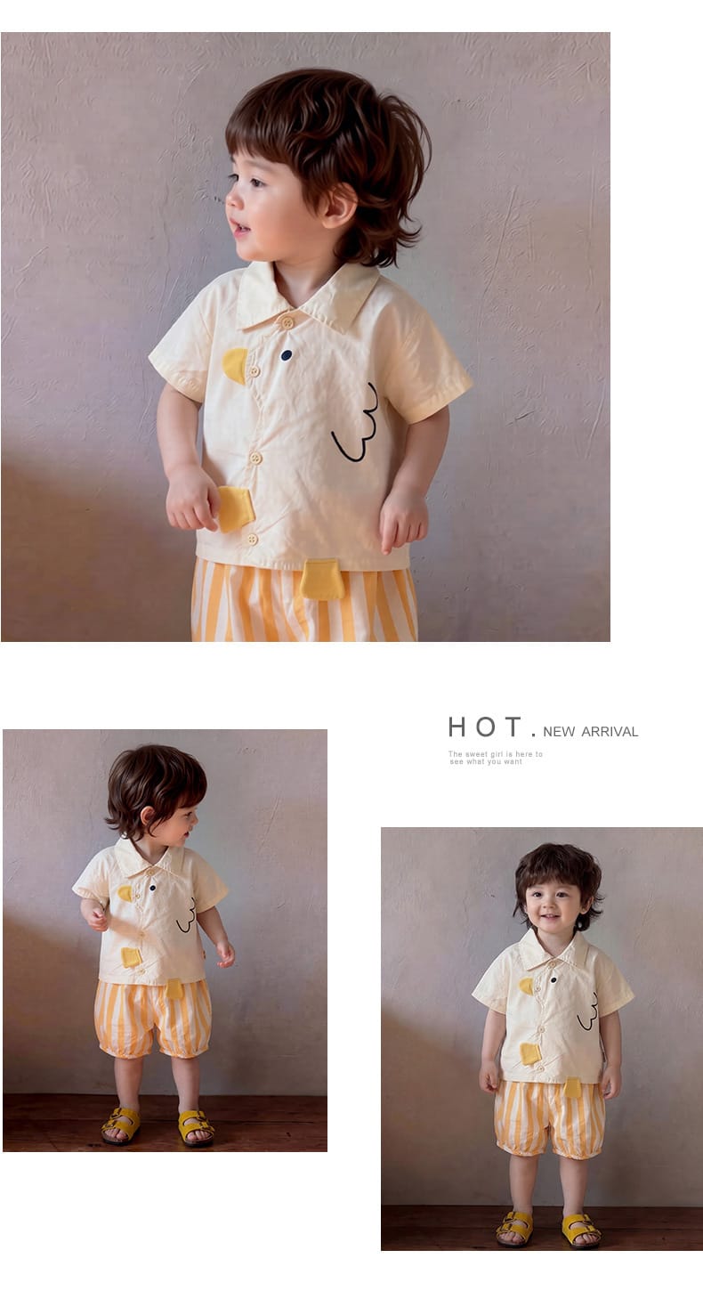 Chick Embroidery Shirt ひよこ 刺繍 半袖シャツ【mh0012857】 ABNN 半袖シャツ・ブラウス