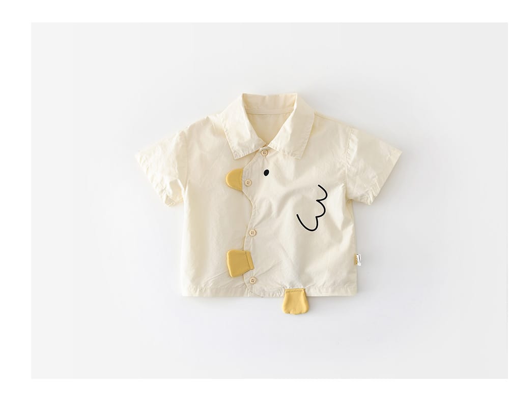 Chick Embroidery Shirt ひよこ 刺繍 半袖シャツ【mh0012857】 ABNN 半袖シャツ・ブラウス