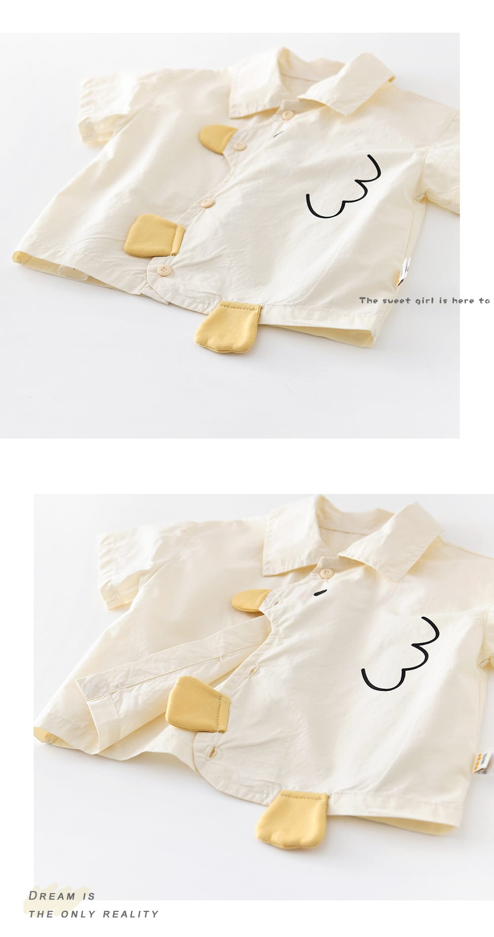 Chick Embroidery Shirt ひよこ 刺繍 半袖シャツ【mh0012857】 ABNN 半袖シャツ・ブラウス