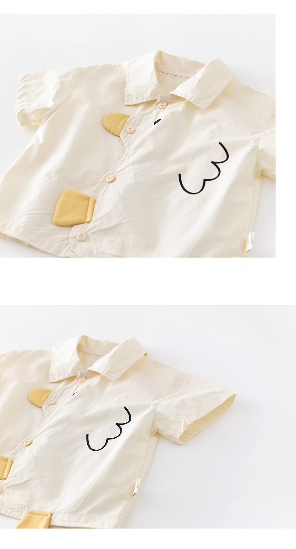 Chick Embroidery Shirt ひよこ 刺繍 半袖シャツ【mh0012857】 ABNN 半袖シャツ・ブラウス