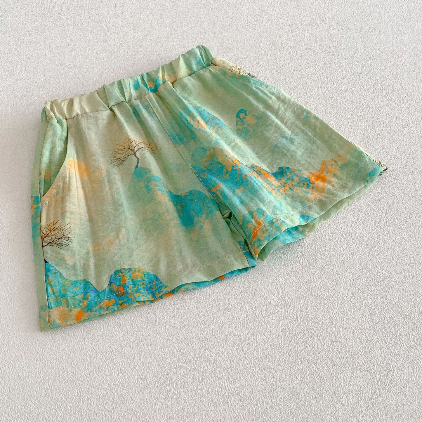 Chinese Style Printed Button Set オリエンタル 花柄 半袖 セットアップ【mh0012718】 angou 半袖セットアップ