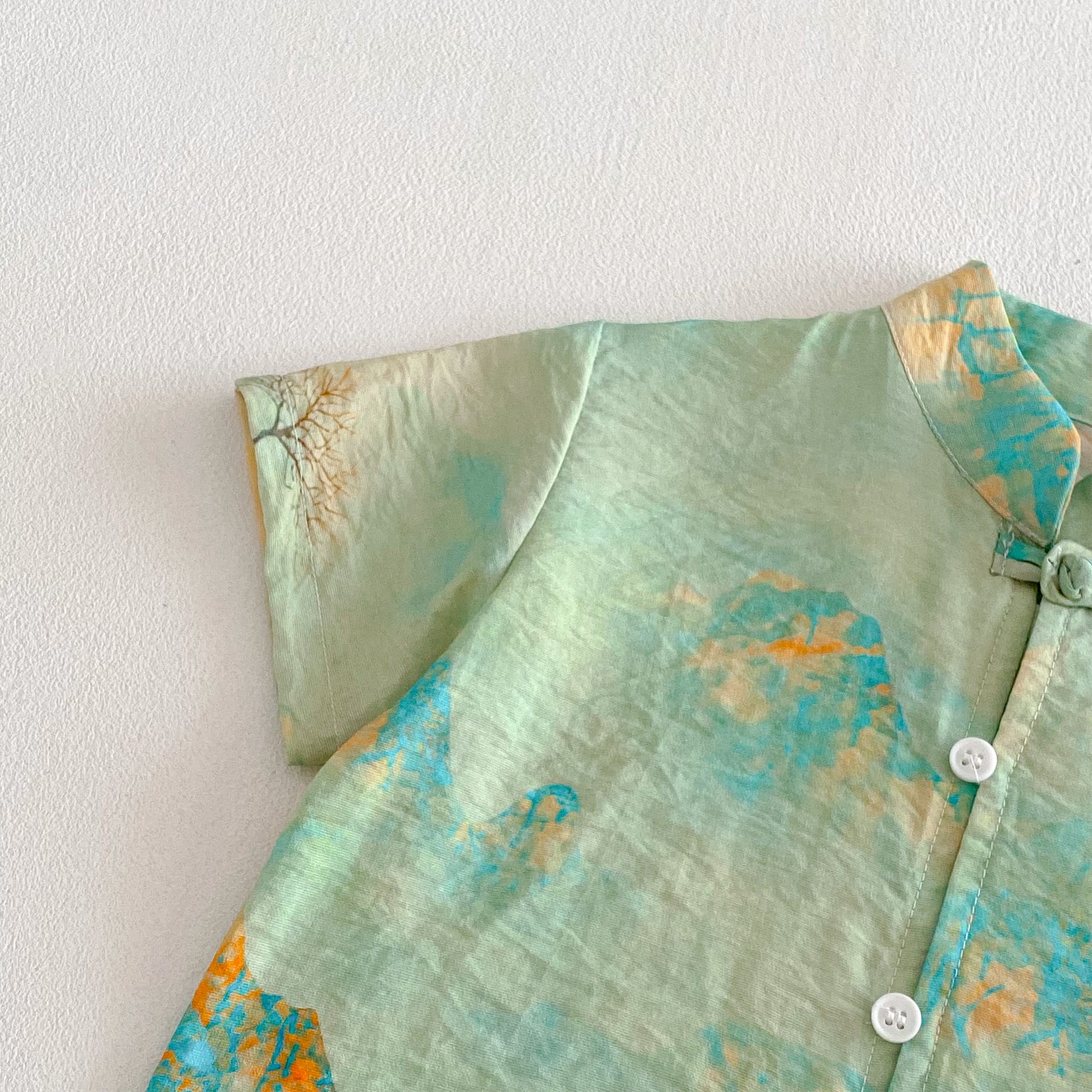 Chinese Style Printed Button Set オリエンタル 花柄 半袖 セットアップ【mh0012718】 angou 半袖セットアップ
