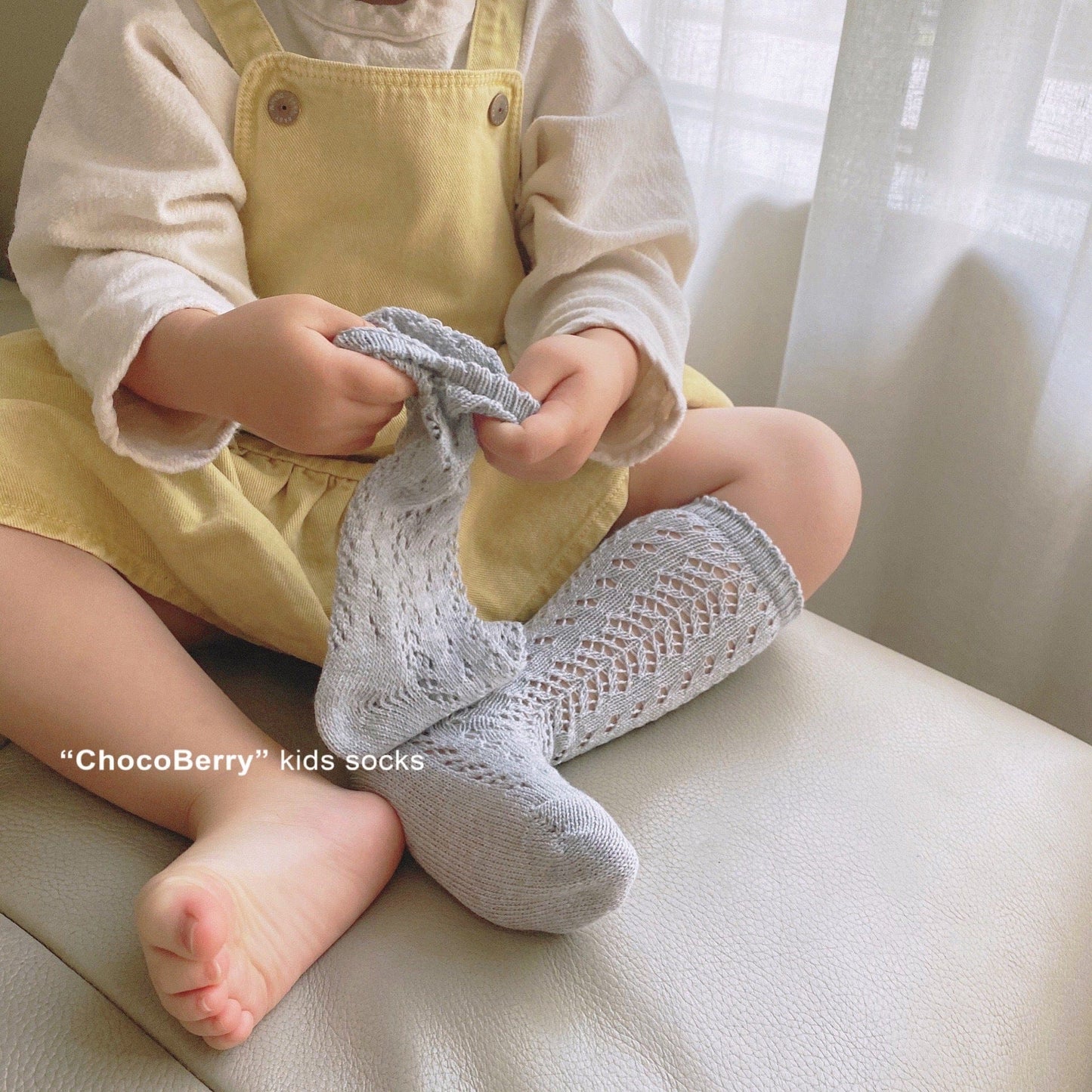 ベビー用靴下・タイツ Gray / Size S 1-3 years old Socks sole 12cm レースサマーハイソックス【mh0010035】