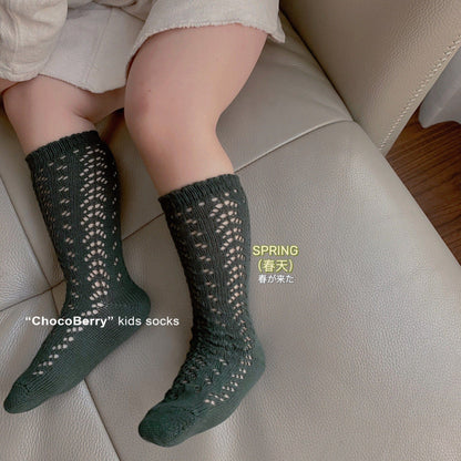 ベビー用靴下・タイツ Green / Size S 1-3 years old Socks sole 12cm レースサマーハイソックス【mh0010035】