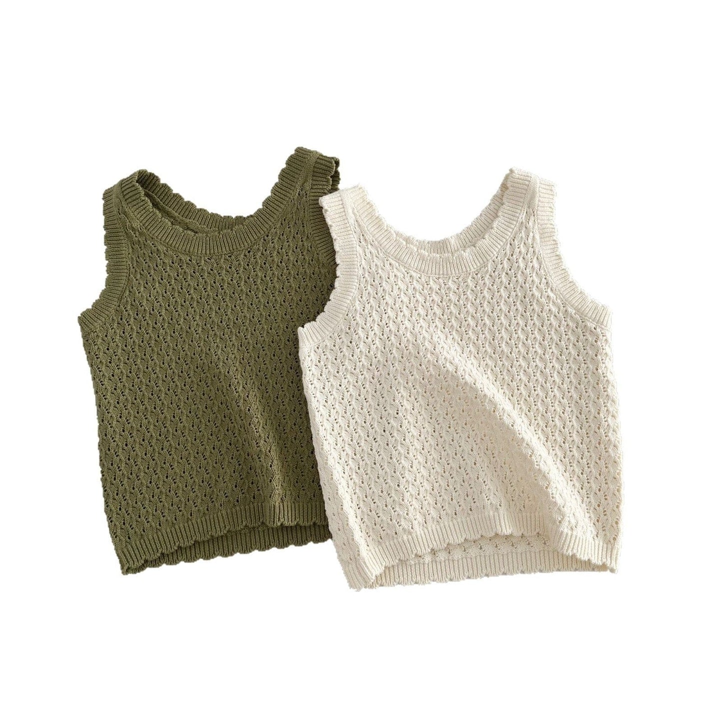 タンクトップ・キャミソール・ノースリーブトップス レースニットタンクトップ【mh0010031】