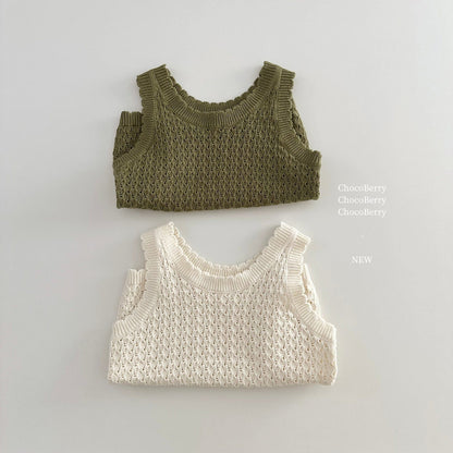 タンクトップ・キャミソール・ノースリーブトップス レースニットタンクトップ【mh0010031】