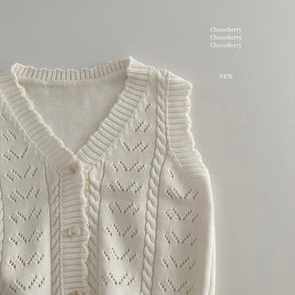 ベスト レースニット前あきベスト【mh0010034】