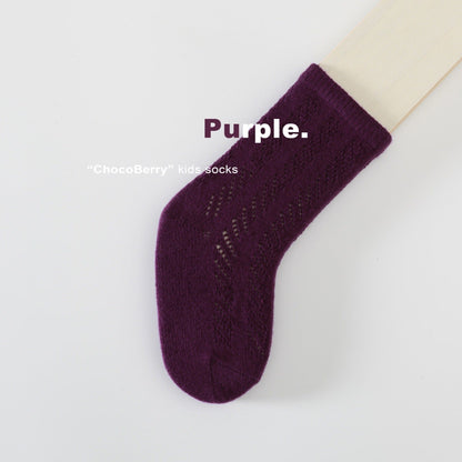 ベビー用靴下・タイツ Purple / Size S 1-3 years old Socks sole 12cm レースサマーショートソックス【mh0010036】