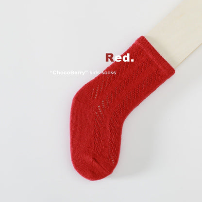 ベビー用靴下・タイツ Red / Size S 1-3 years old Socks sole 12cm レースサマーショートソックス【mh0010036】