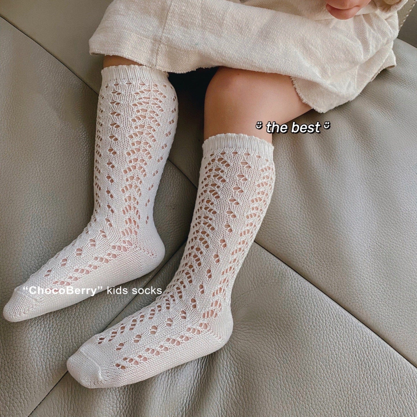 ベビー用靴下・タイツ White / Size S 1-3 years old Socks sole 12cm レースサマーハイソックス【mh0010035】