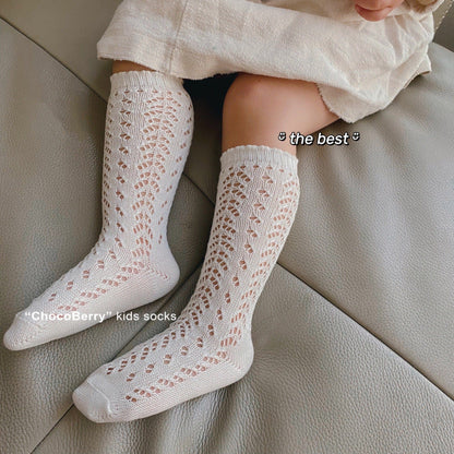 ベビー用靴下・タイツ White / Size S 1-3 years old Socks sole 12cm レースサマーハイソックス【mh0010035】