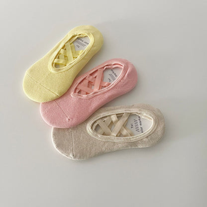 ベビー用靴下・タイツ Yellow group / Size S 4-6 years old Socks sole 14cm クロスストラップカバーソックス3足セット【mh0010037】