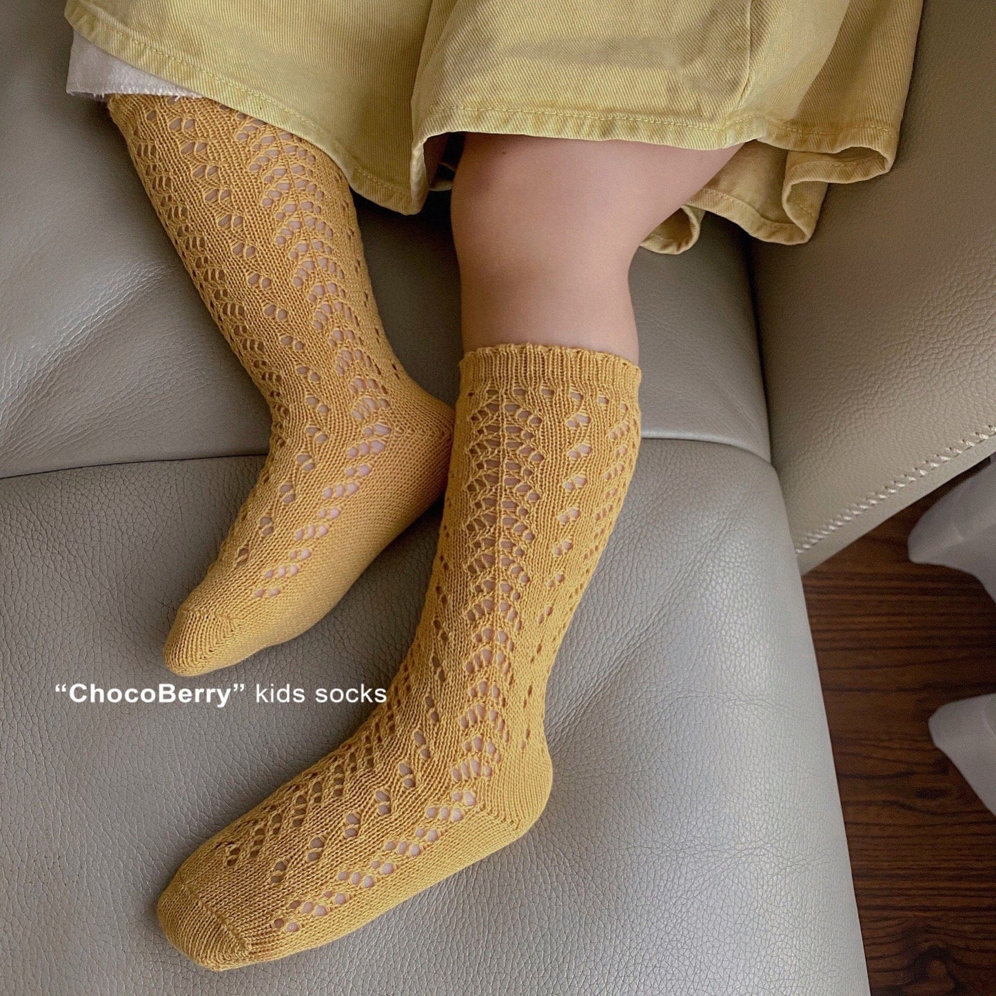ベビー用靴下・タイツ Yellow / Size S 1-3 years old Socks sole 12cm レースサマーハイソックス【mh0010035】