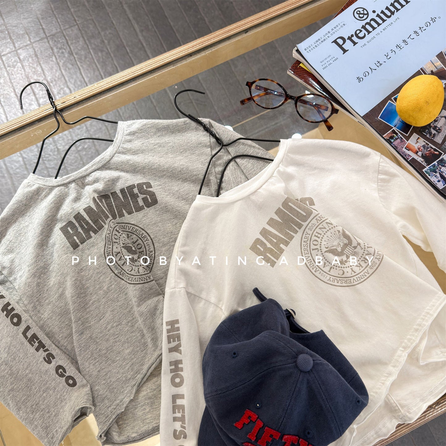 College Graphic Long Sleeve Top カレッジロゴ プリント 長袖 Tシャツ【mh0012473】 ADbaby 長袖Tシャツ
