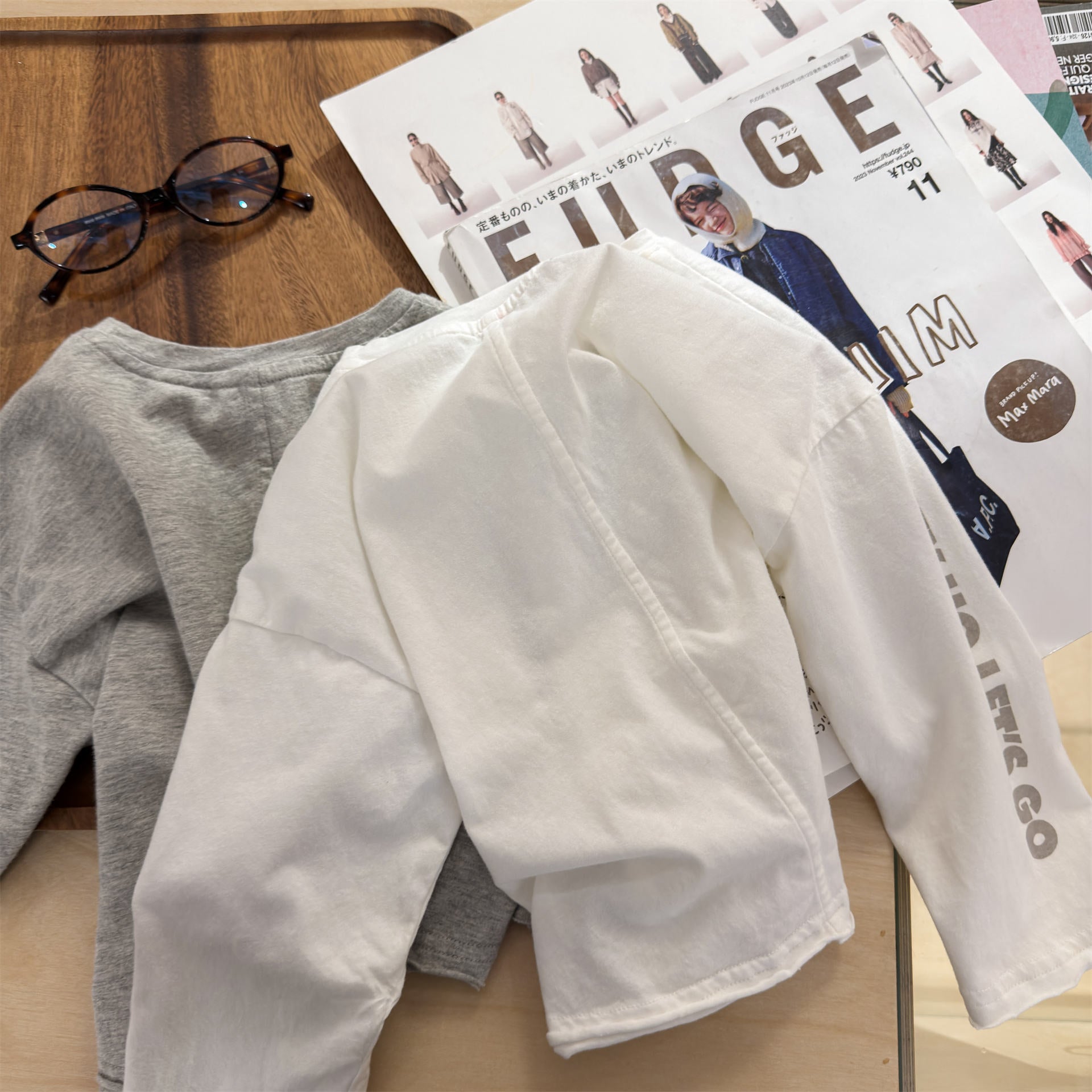 College Graphic Long Sleeve Top カレッジロゴ プリント 長袖 Tシャツ【mh0012473】 ADbaby 長袖Tシャツ