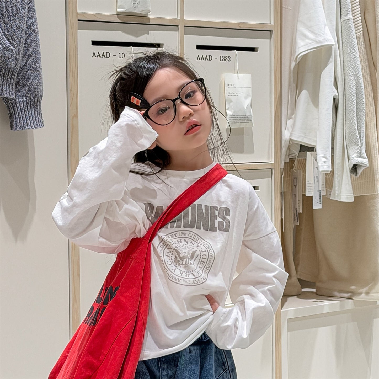 College Graphic Long Sleeve Top カレッジロゴ プリント 長袖 Tシャツ【mh0012473】 ADbaby 長袖Tシャツ
